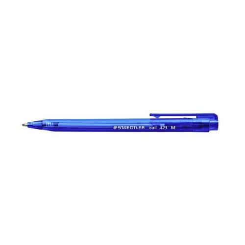 Staedtler Retractable Ball Point Pen - Blue, Medium 0.45mm Tip Pack 10