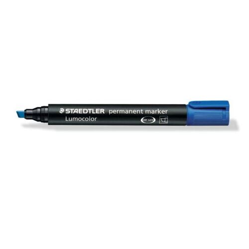 Staedtler Permanent Marker - Blue, Chisel Tip Pack 10