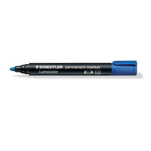 Staedtler Permanent Marker - Blue, Bullet Tip Pack 10